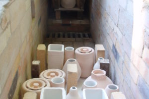 Preparing the wood-burning kiln