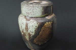 Stoneware tea caddy