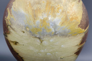Vase, fired lying, heavy ash deposit