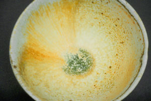 Glaze puddle at bottom of bowl
