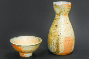 Sake set, natural porcelain