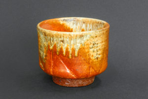 Matcha bowl, red shino